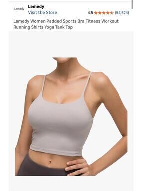 Lemedy Women Padded Sports Bra Fitness Workout Running Shirts Yoga Size Large